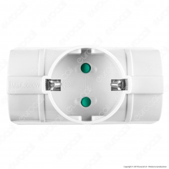 V-Tac VT-1008 Multipresa Adattatore Triplo Colore Bianco - SKU 8786