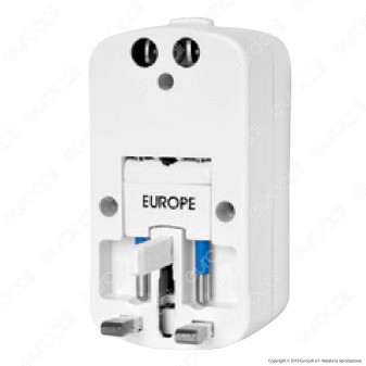 V-Tac Adattatore Singolo Universale con 2 Prese USB Colore Bianco - SKU 8704
