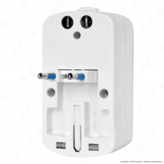 V-Tac Adattatore Singolo Universale con 2 Prese USB Colore Bianco - SKU 8704