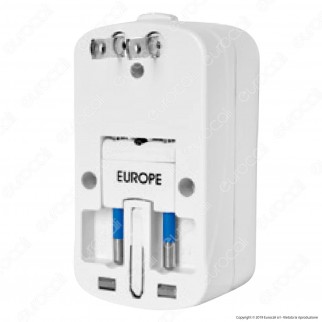 V-Tac Adattatore Singolo Universale con 2 Prese USB Colore Bianco - SKU 8704