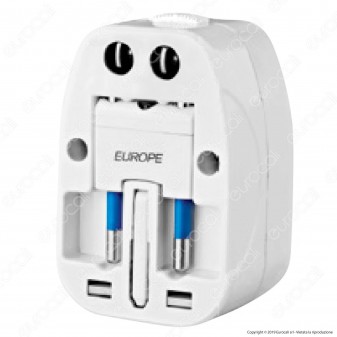 V-Tac Adattatore Singolo Universale Colore Bianco - SKU 8705