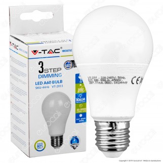 V-Tac VT-2011 Lampadina LED E27 9W Bulb A60 3 Step Dimmerabile - SKU