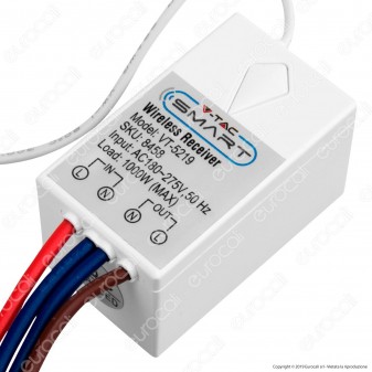 V-Tac VT-5129 Ricevitore Wireless per Interruttori Senza Fili - SKU 8458