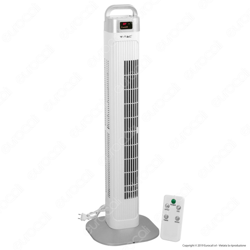 V-Tac VT-5536 Tower Fan 36 Inches con Display per la Temperatura e Telecomando - SKU 7900