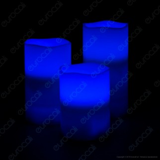 Intergross Color Candles 3 Candele LED RGB in Vera Cera con Telecomando - 10cm / 12cm / 15cm