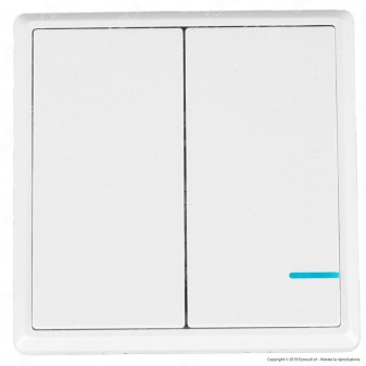 V-Tac VT-5132 Interruttore Wireless Two Gang Senza Fili con Luce LED IP54 - SKU 8461
