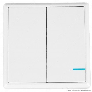 V-Tac VT-5132 Interruttore Wireless Two Gang Senza Fili con Luce LED IP54 - SKU 8461