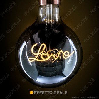 V-Tac VT-2205 Lampadina E27 Filamento LED Scritta Love Cuore 5W Globo