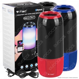 V-Tac VT-7456 Lampada Smart da Tavolo LED RGB 6W con Speaker - SKU 8569 / 8570 / 8571