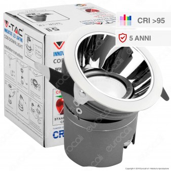 V-Tac VT-2911 Faretto LED da Incasso Rotondo e Orientabile COB CREE