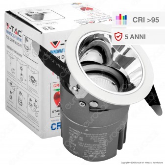 V-Tac VT-2907 Faretto LED da Incasso Rotondo e Orientabile COB CREE