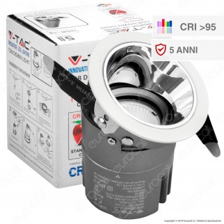 V-Tac VT-2907 Faretto LED da Incasso Rotondo e Orientabile COB CREE