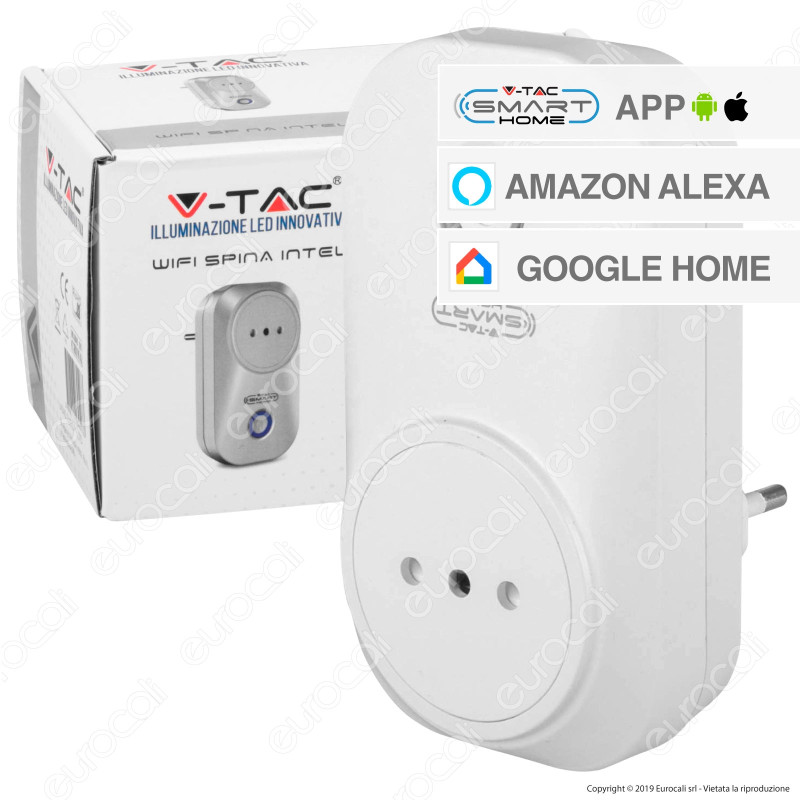 V-Tac Smart VT-5148 Spina Wi-Fi Intelligente 10A 2P - SKU 8470
