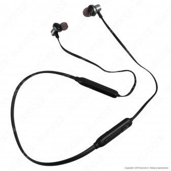 V-Tac VT-6166 Coppia di Auricolari Bluetooth Sports Earphones Colore Nero - SKU 7710