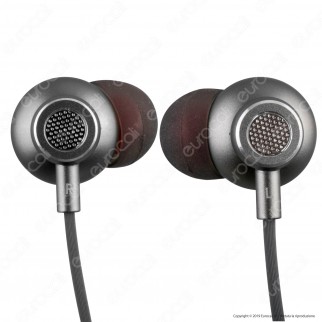 V-Tac VT-1032 Coppia di Auricolari con Microfono e Jack 3,5mm Colore Grigio - SKU 7706