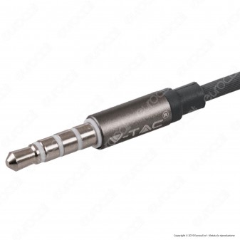 V-Tac VT-1032 Coppia di Auricolari con Microfono e Jack 3,5mm Colore Grigio - SKU 7706