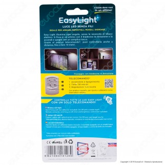 Intergross Easy Light Luce LED Senza Fili Colore Bianco con Telecomando
