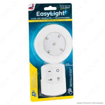 Intergross Easy Light Luce LED Senza Fili Colore Bianco con Telecomando