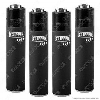Clipper Micro Fantasia Soft Black - 4 Accendini