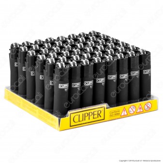 Clipper Micro Fantasia Soft Black - Box da 48 Accendini
