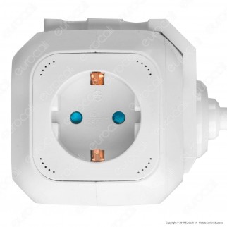 V-Tac Multipresa Salvaspazio 4 Posti e 2 Prese USB Colore Bianco - SKU 8800