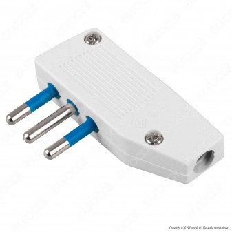 Ecova Spina Singola 10A con Uscita Cavo Reversibile Colore Bianco - Mod. 33027