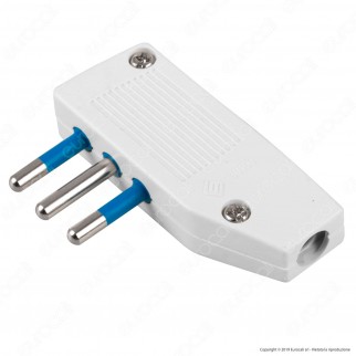 Ecova Spina Singola 10A con Uscita Cavo Reversibile Colore Bianco - Mod. 33027