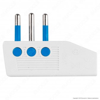 Ecova Spina Singola 10A con Uscita Cavo Reversibile Colore Bianco - Mod. 33027