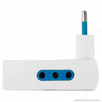Ecova Multipresa Tripla Salvaspazio con 3 prese 10A Bipasso Colore Bianco - mod. 8112