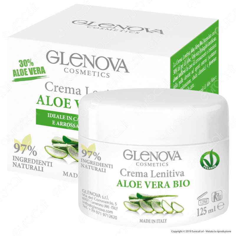 Glenova Cosmetics Crema Lenitiva Multiuso Aloe Vera Bio al 30% -