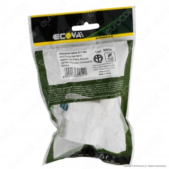 Ecova Adattatore Triplo Salvaspazio con Schuko +10A e Spina 16A Decentrata - mod. 30054