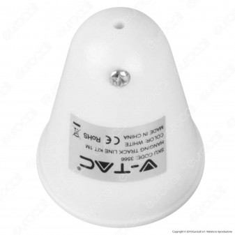 V-Tac Kit Sospensione Singola in Acciaio per Track Light a Binario Colore Bianco - SKU 3566