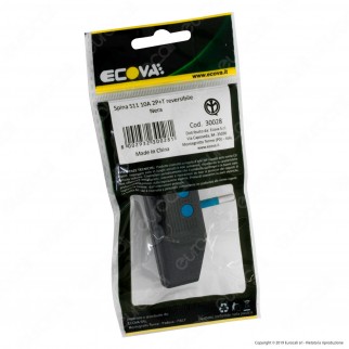 Ecova Spina Singola 10A Salvaspazio Reversibile con Uscita Cavo a 90° Colore Nero - Mod. 30028