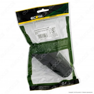 Ecova Presa Singola Schuko con Uscita Cavo Dritta e Copertura - mod. 30026