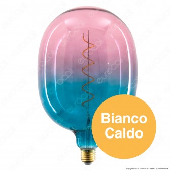 Daylight Lampadina E27 Filamento LED a Spirale 4W Tubolare XL con Vetro Blu e Rosa Dimmerabile - mod. 700260.00A