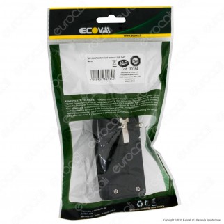 Ecova Spina Singola Schuko Piatta con Uscita Cavo a 90° di Colore Bianco - mod. 30184