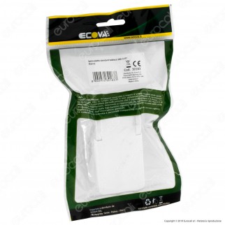 Ecova Spina Singola Schuko Piatta con Uscita Cavo a 90° di Colore Bianco - mod. 30183