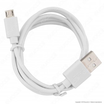V-Tac VT-5301 Pearl Series USB Data Cable Micro USB Cavo Colore Bianco 1m - SKU 8480