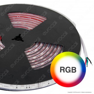 LEDCO Striscia LED RGB 120 LED/metro 24V Subacquea IP68  - Bobina da 5 metri