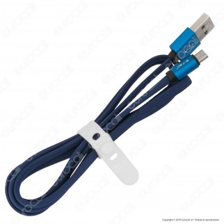 V-Tac VT-5341 Ruby Series USB Data Cable Micro USB Cavo in Corda Colore Nero 1m - SKU 8494