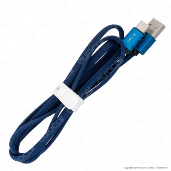 V-Tac VT-5341 Ruby Series USB Data Cable Type-C Cavo in Corda Colore Blu 1m - SKU 8630
