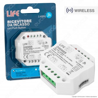 Life Controller Dimmer da Incasso a Zone per Lampade Dimmerabili Associabile a Telecomando e Pulsanti Cablati - mod. 16.LT5W11D