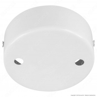 FAI Rosone Cilindrico in Metallo 2 Fori Colore Bianco Lucido - mod. 1159/BI/2