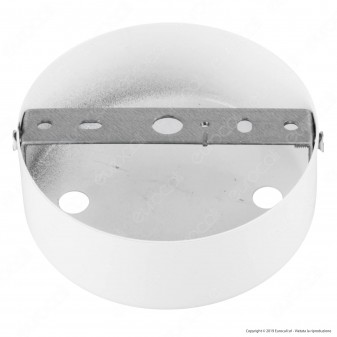 FAI Rosone Cilindrico in Metallo 2 Fori Colore Bianco Lucido - mod. 1159/BI/2