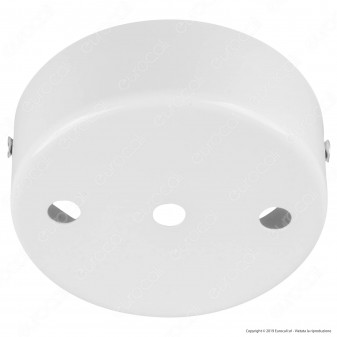 FAI Rosone Cilindrico in Metallo 3 Fori Colore Bianco Lucido - mod. 1159/BI/3