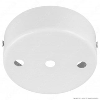 FAI Rosone Cilindrico in Metallo 3 Fori Colore Bianco Lucido - mod. 1159/BI/3