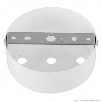 FAI Rosone Cilindrico in Metallo 3 Fori Colore Bianco Lucido - mod. 1159/BI/3