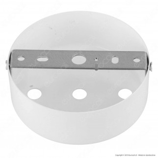 FAI Rosone Cilindrico in Metallo 3 Fori Colore Bianco Lucido - mod. 1159/BI/3