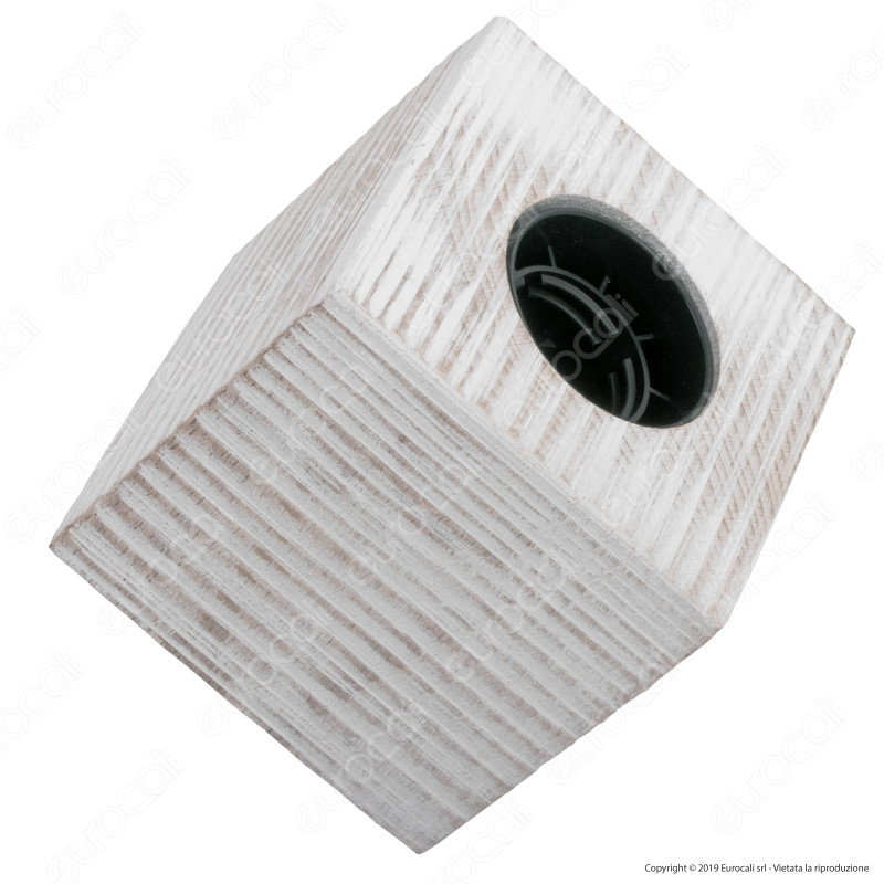 FAI Bicchiere Portalampada in Legno per Lampadine E27 Colore Bianco