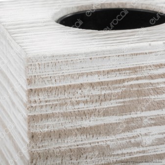 FAI Bicchiere Portalampada in Legno per Lampadine E27 Colore Bianco